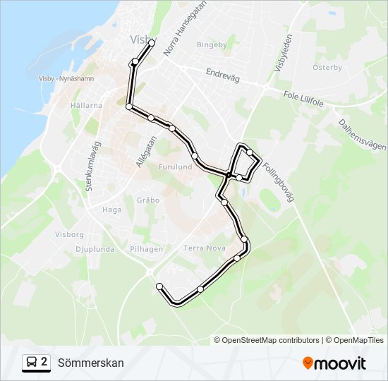 2 bus Line Map