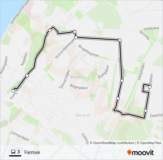 3 Bus Line Map