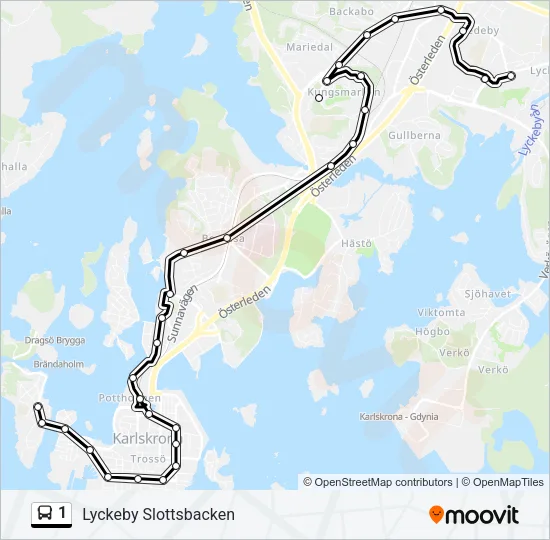 1 Bus Line Map