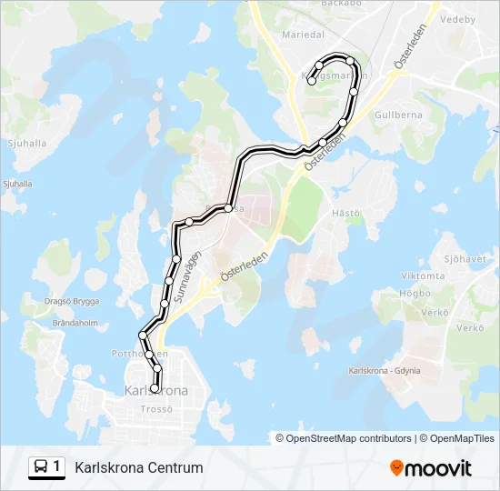 1 Bus Line Map