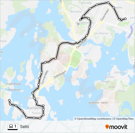 1 Bus Line Map