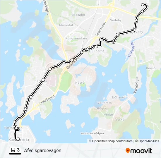 3 Bus Line Map