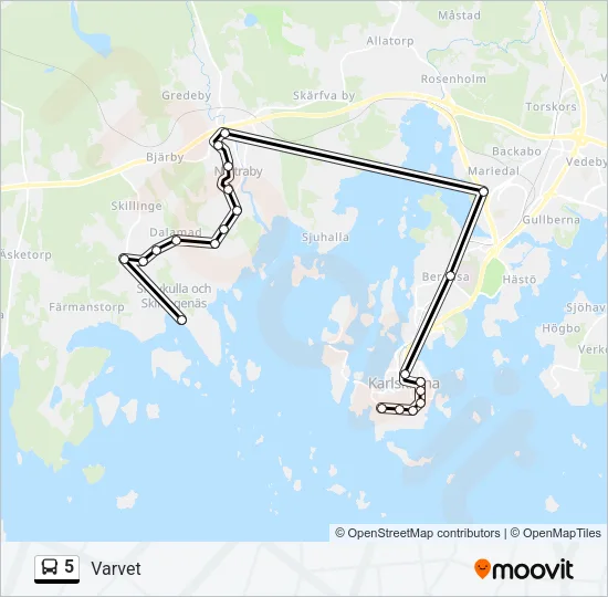 5 Bus Line Map