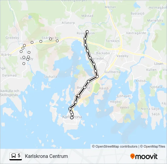 5 Bus Line Map