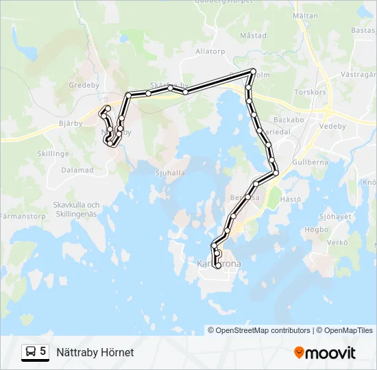 5 Bus Line Map