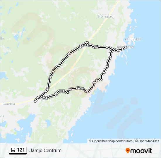 121 Bus Line Map