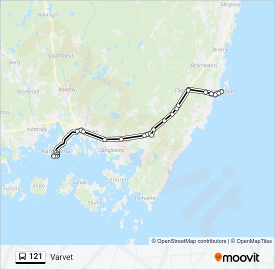 121 Bus Line Map