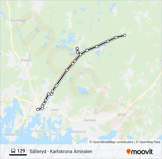 129 Bus Line Map