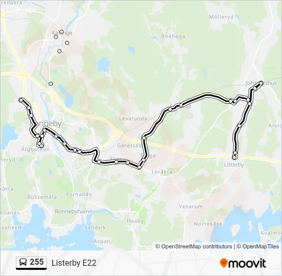255 Route: Schedules, Stops & Maps - Listerby E22 (Updated)