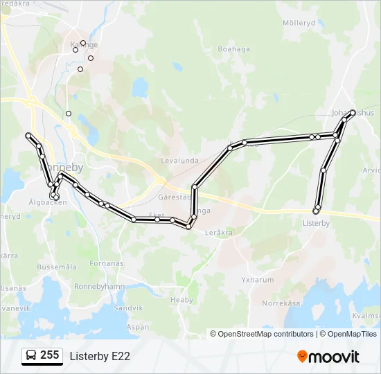 255 Bus Line Map