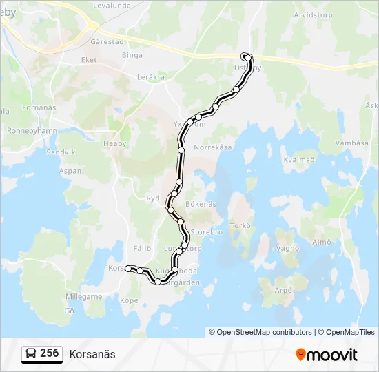 256 Route: Schedules, Stops & Maps - Korsanäs (Updated)