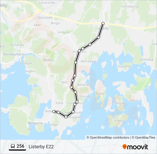 256 Bus Line Map