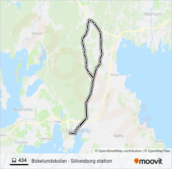 434 Bus Line Map