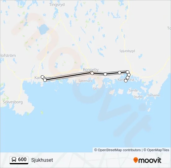 600 Bus Line Map