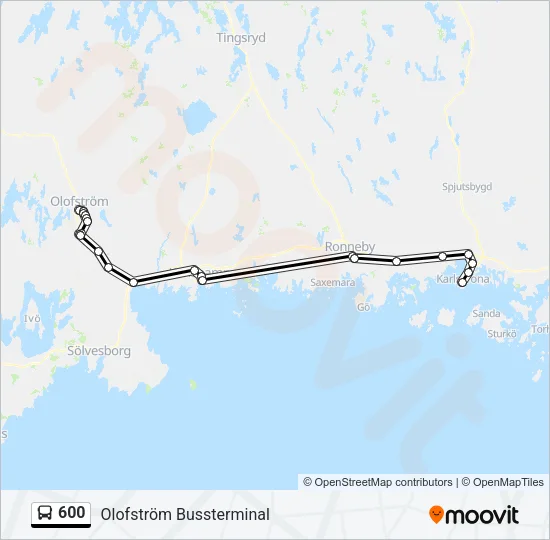 600 Bus Line Map