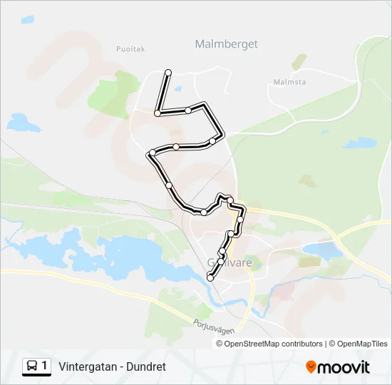 1 Bus Line Map