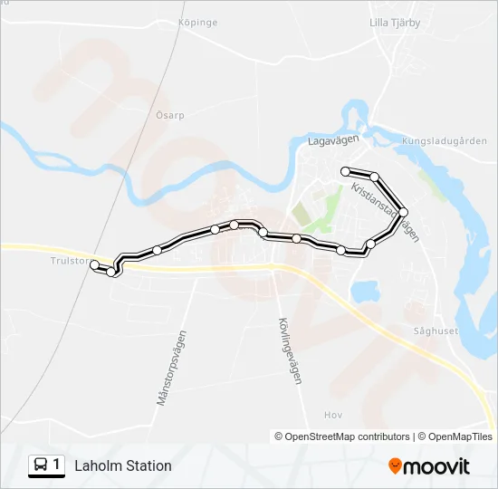 1 Bus Line Map