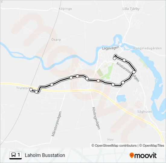1 Bus Line Map