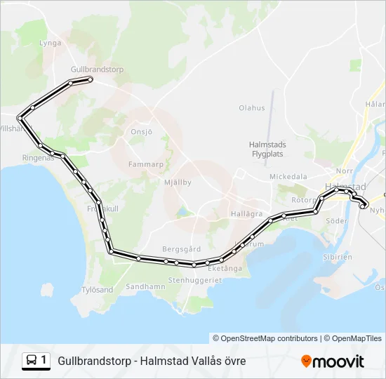 1 Bus Line Map