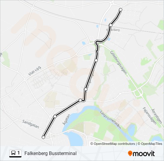 1 bus Line Map