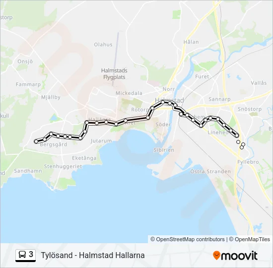 3 Bus Line Map
