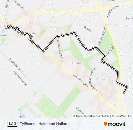 3 Bus Line Map