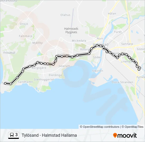 3 Bus Line Map