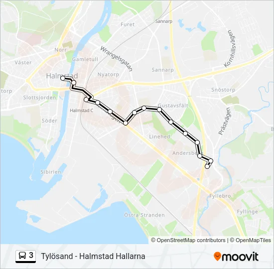 3 Bus Line Map