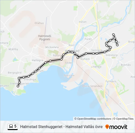5 Bus Line Map