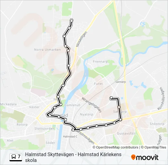 7 Bus Line Map