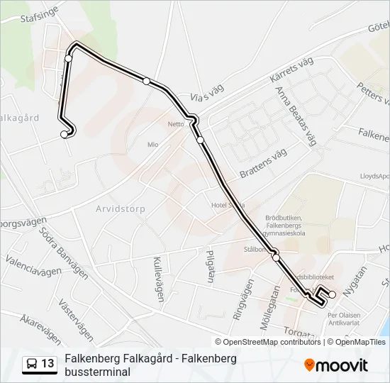 13 Bus Line Map