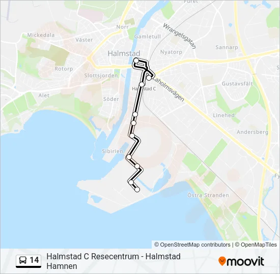 14 Bus Line Map