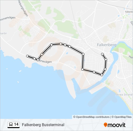 14 bus Line Map