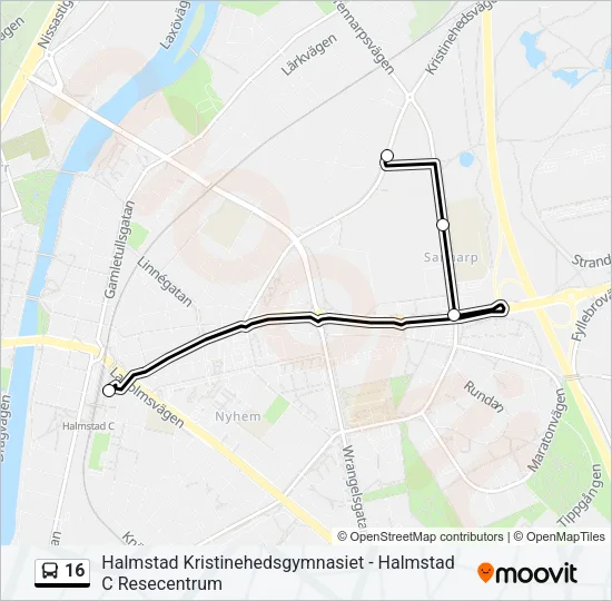 16 Bus Line Map