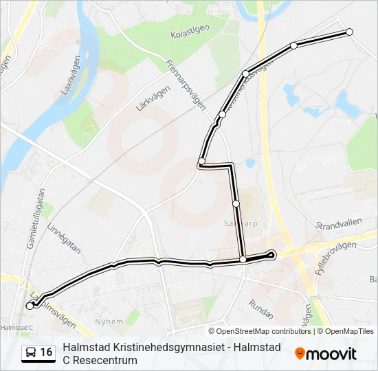 16 Bus Line Map