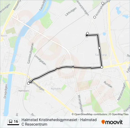 16 Bus Line Map