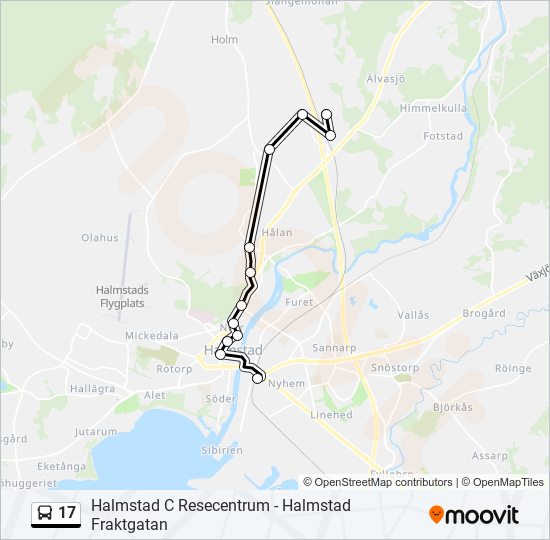 17 bus Line Map