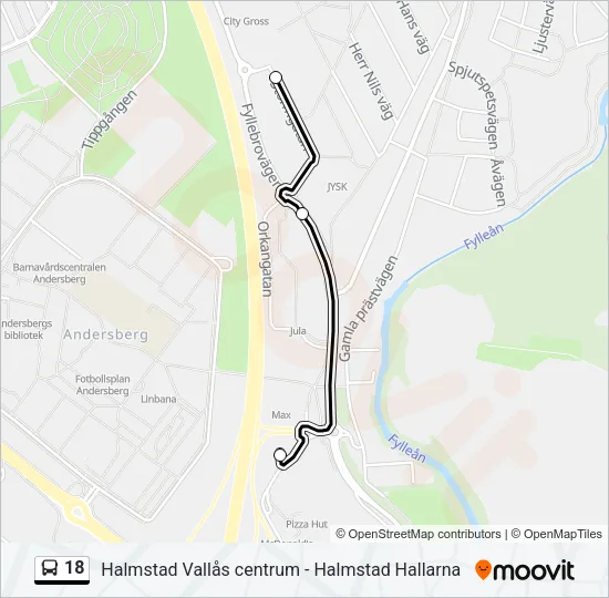 18 Bus Line Map