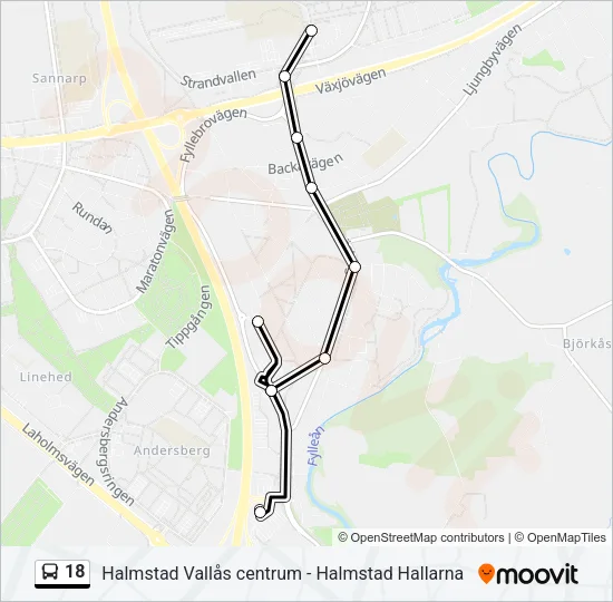 18 Bus Line Map