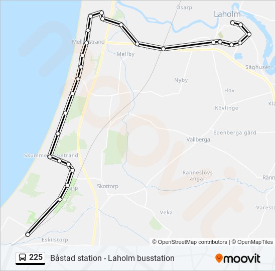 225 bus Line Map