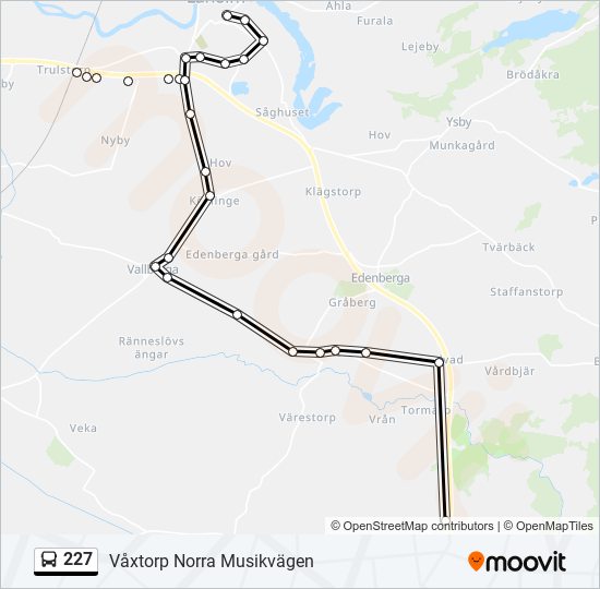 227 bus Line Map