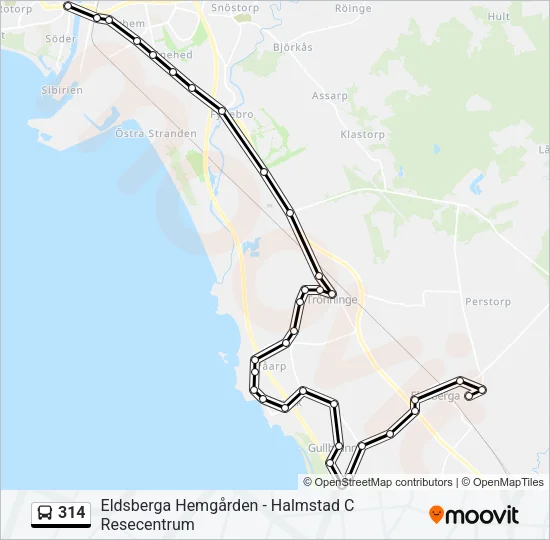 314 Bus Line Map