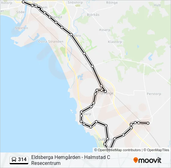 314 Bus Line Map