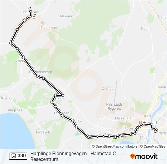 330 bus Line Map