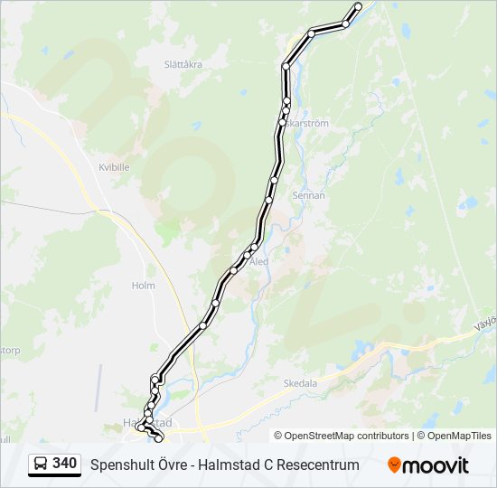 340 bus Line Map