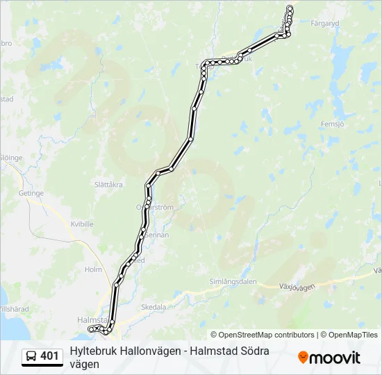 401 Bus Line Map