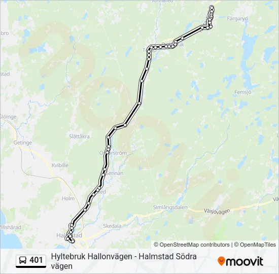 401 Bus Line Map