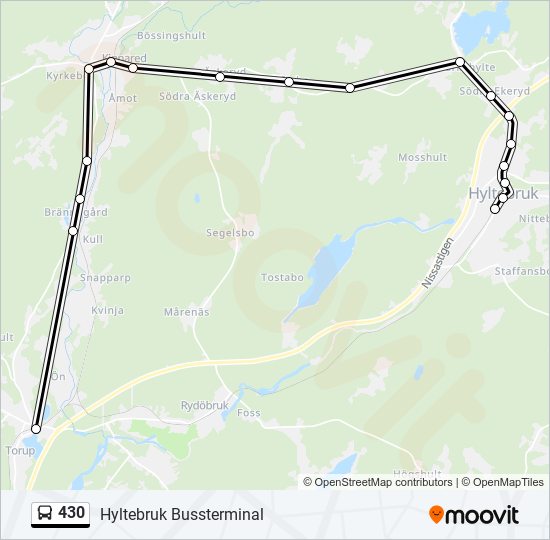 430 bus Line Map