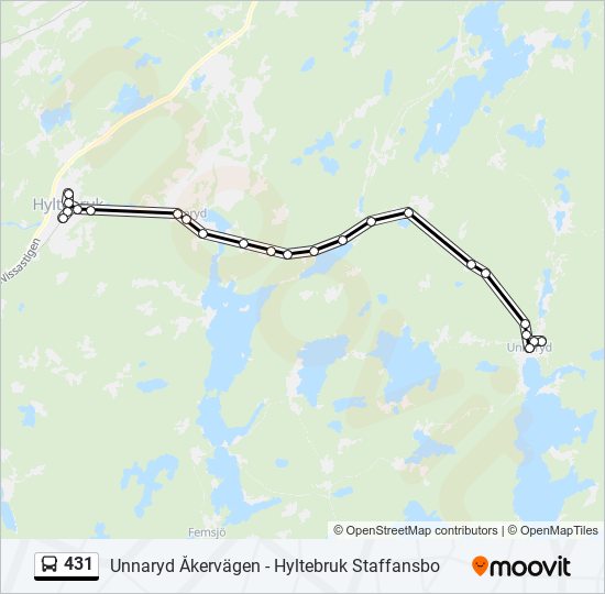 431 bus Line Map