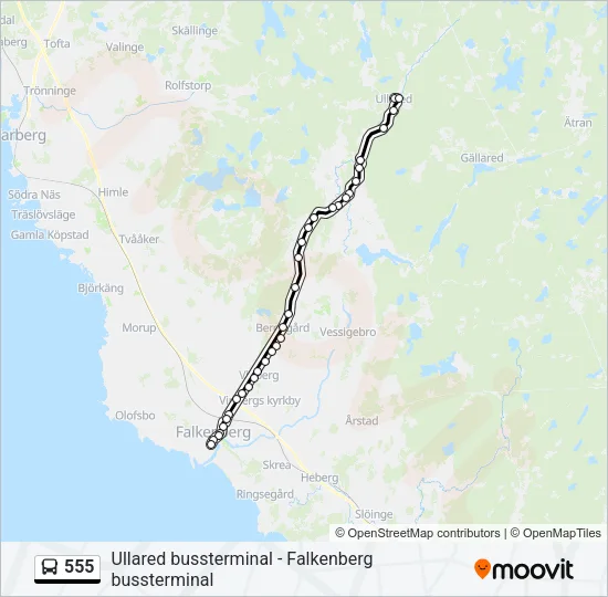 555 Bus Line Map